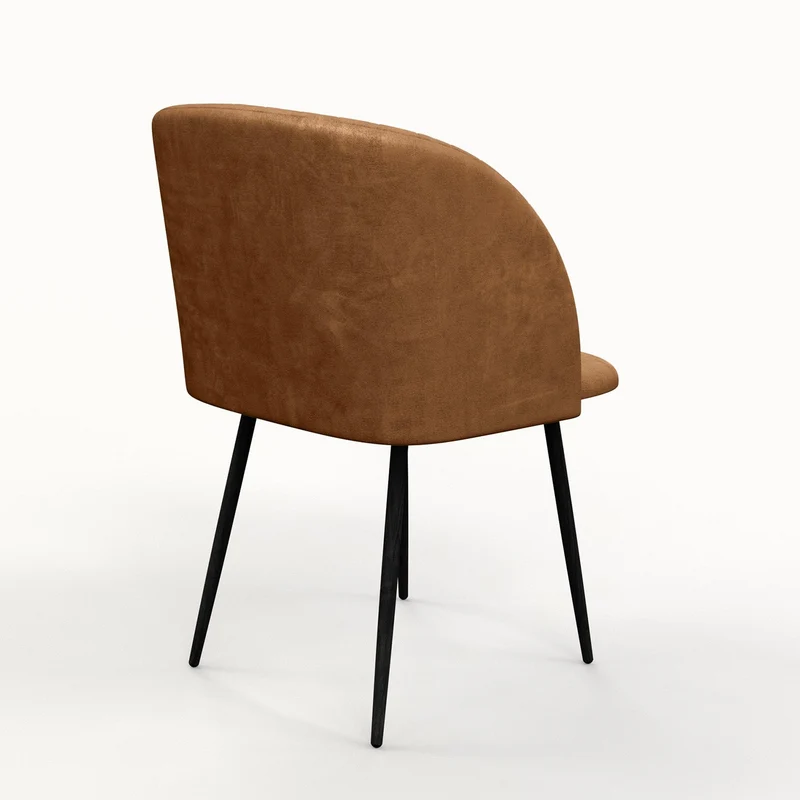 Chaise de salle à manger capitonnée tissu anti-tache-HESTER