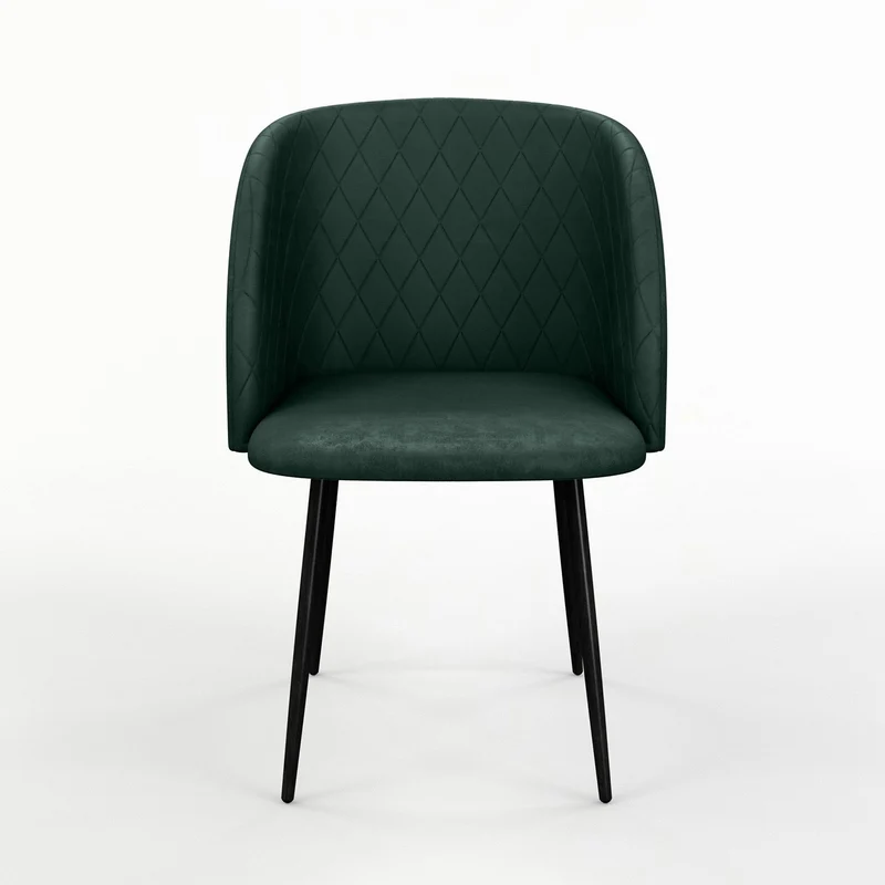 Chaise de salle à manger capitonnée tissu anti-tache-HESTER