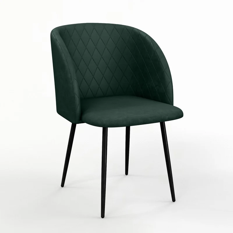 Chaise de salle à manger capitonnée tissu anti-tache-HESTER
