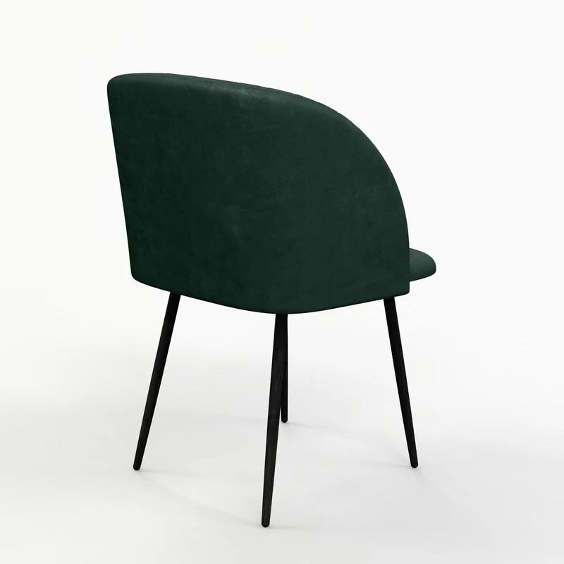 Chaise de salle à manger capitonnée tissu anti-tache-HESTER