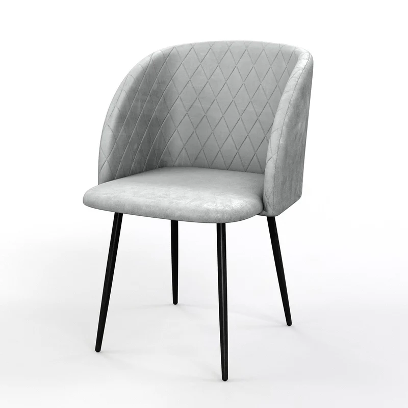 Chaise de salle à manger capitonnée tissu anti-tache-HESTER