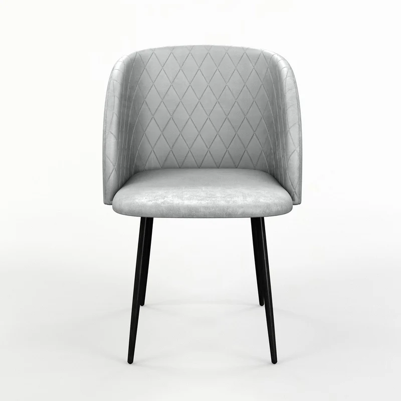 Chaise de salle à manger capitonnée tissu anti-tache-HESTER