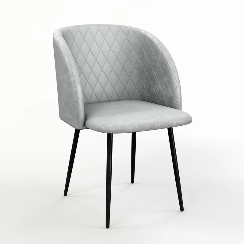 Chaise de salle à manger capitonnée tissu anti-tache-HESTER