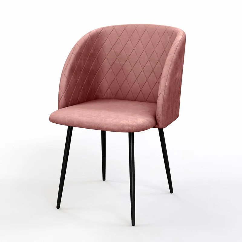 Chaise de salle à manger capitonnée tissu anti-tache-HESTER