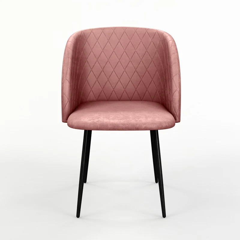 Chaise de salle à manger capitonnée tissu anti-tache-HESTER