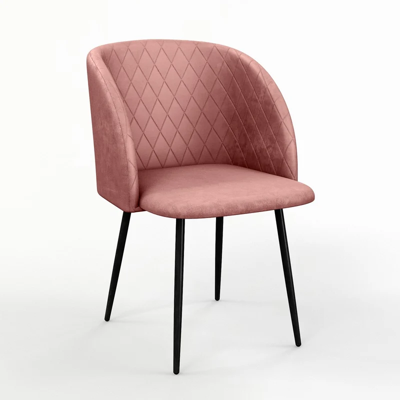 Chaise de salle à manger capitonnée tissu anti-tache-HESTER