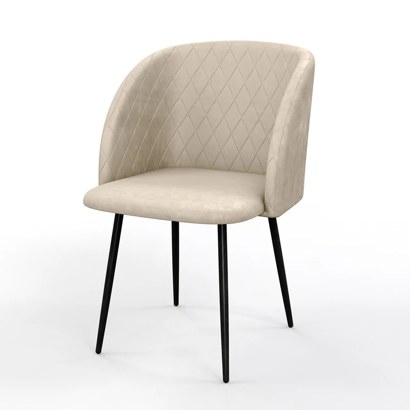Chaise de salle à manger capitonnée tissu anti-tache-HESTER