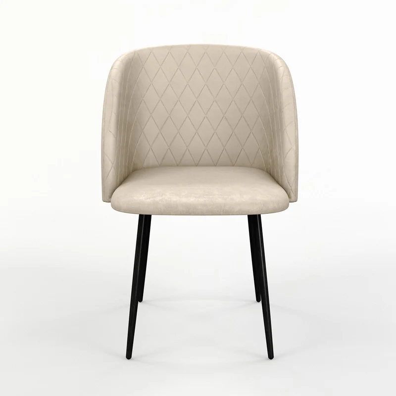 Chaise de salle à manger capitonnée tissu anti-tache-HESTER