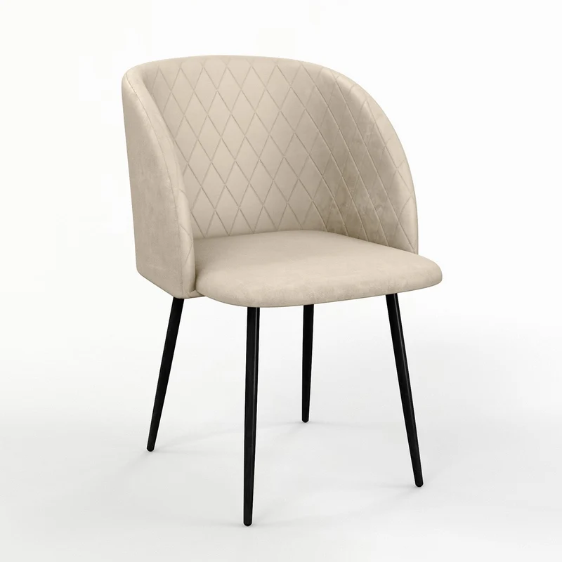 Chaise de salle à manger capitonnée tissu anti-tache-HESTER