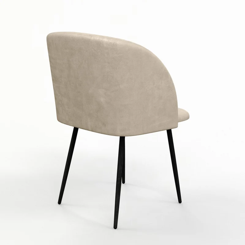 Chaise de salle à manger capitonnée tissu anti-tache-HESTER