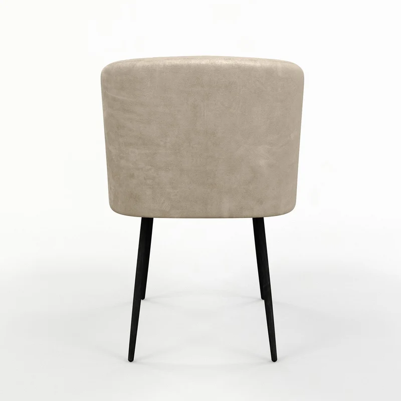 Chaise de salle à manger capitonnée tissu anti-tache-HESTER