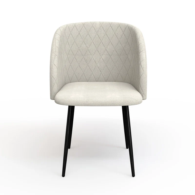 Chaise de salle à manger capitonnée tissu anti-tache-HESTER
