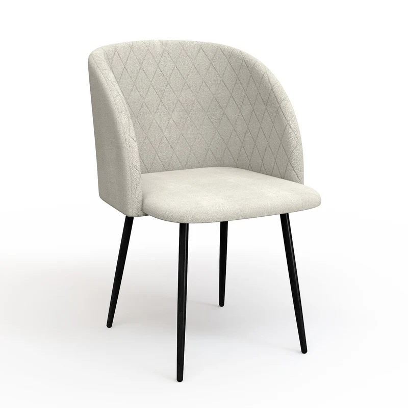Chaise de salle à manger capitonnée tissu anti-tache-HESTER