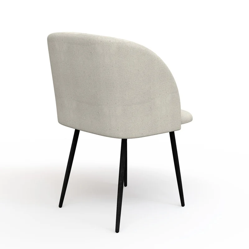 Chaise de salle à manger capitonnée tissu anti-tache-HESTER