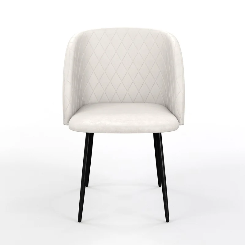 Chaise de salle à manger capitonnée tissu anti-tache-HESTER