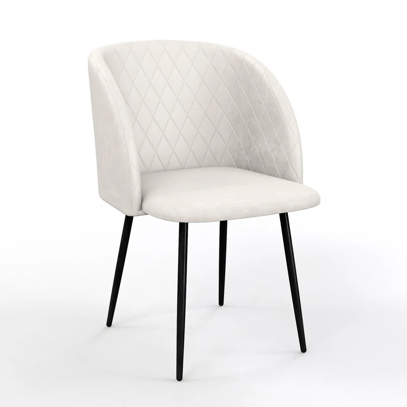Chaise de salle à manger capitonnée tissu anti-tache-HESTER