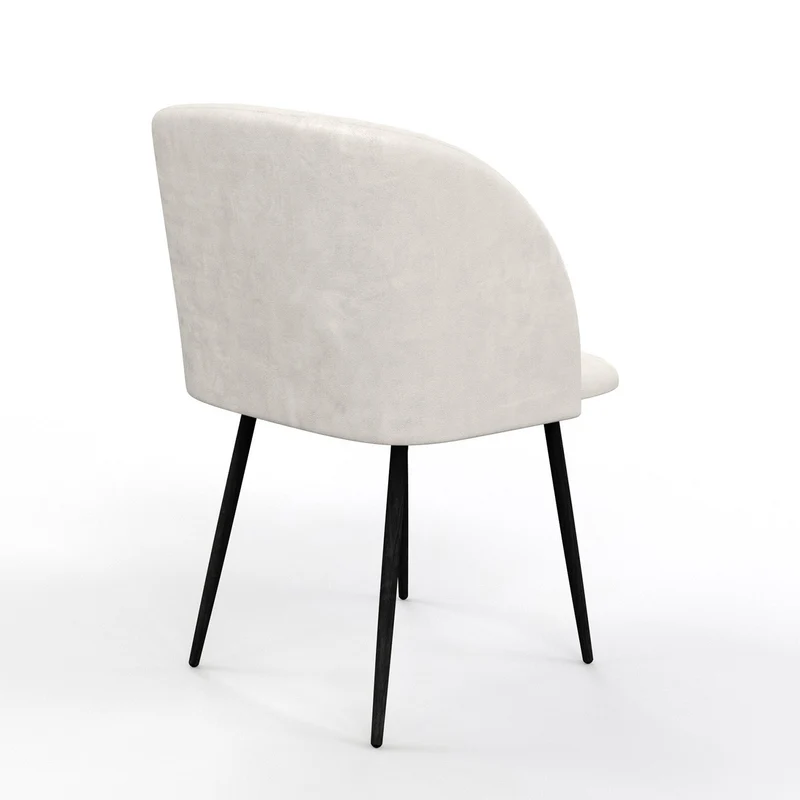 Chaise de salle à manger capitonnée tissu anti-tache-HESTER