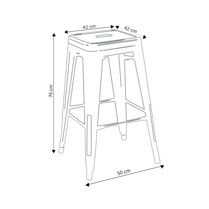 Tabouret bar industriel inspiré tolix H76Cm