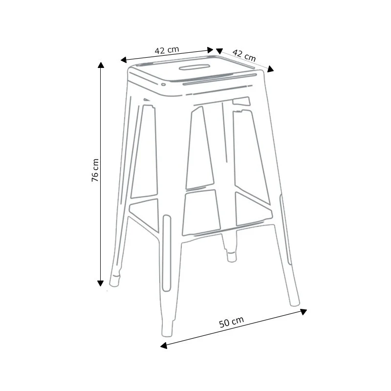 Tabouret bar industriel inspiré tolix H76Cm