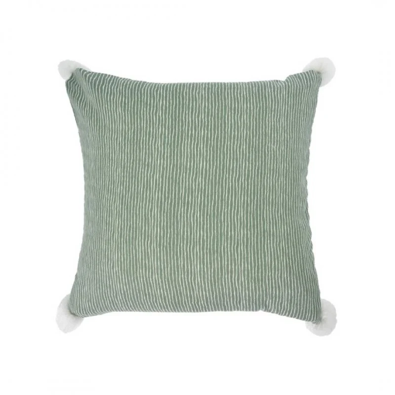 Coussin INDAH à pompons 45x45