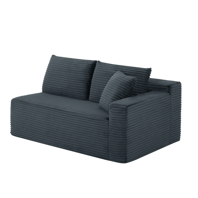 Canapé d'angle modulable 3 places, mousse mémoire, tissu gris foncé MOMENTUMONYX