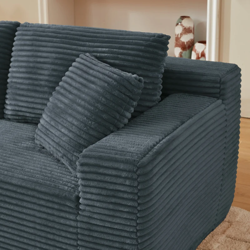 Canapé d'angle modulable 3 places, mousse mémoire, tissu gris foncé MOMENTUMONYX