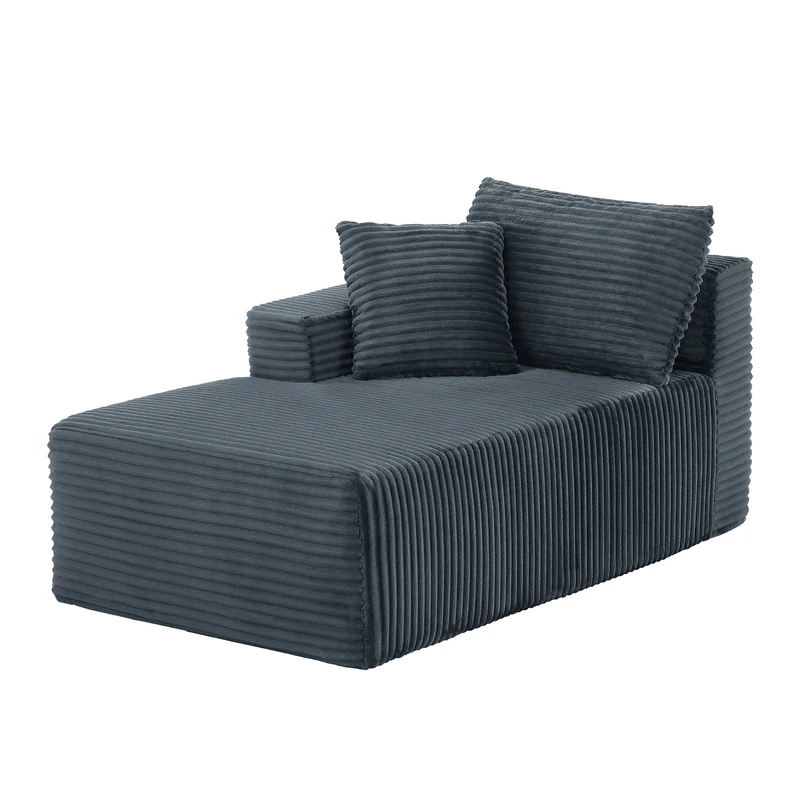 Canapé d'angle modulable 3 places, mousse mémoire, tissu gris foncé MOMENTUMONYX