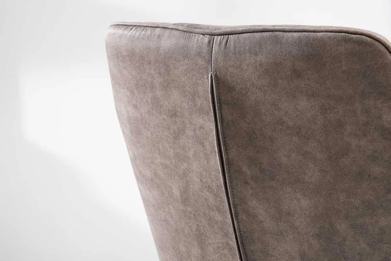 Lot de 2x chaises design exclusive LOFT microfibre vintage taupe avec accoudoir