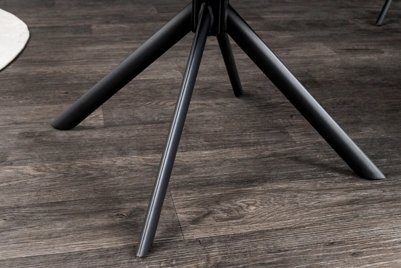 Lot de 2x chaises pivotante PAPILLON velours pétrole pieds métal noir accoudoirs