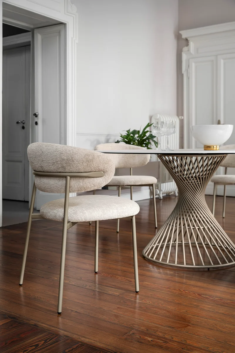 Table Vortex ronde | Table design en verre ou céramique avec piètement central