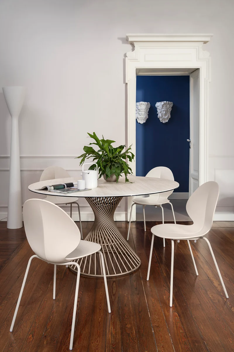 Table Vortex ronde | Table design en verre ou céramique avec piètement central