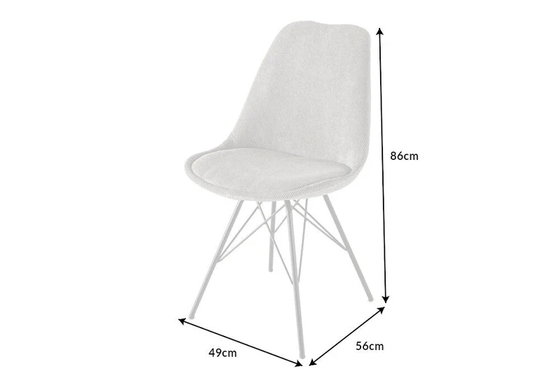 Lot de 2x chaises rétro SCANDINAVIA MEISTERSTÜCK gris