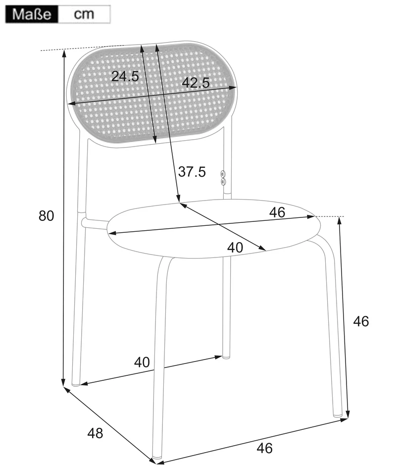 Lot de 6 chaises de salle à manger PU beige et dossier en rotin VIVIDLON