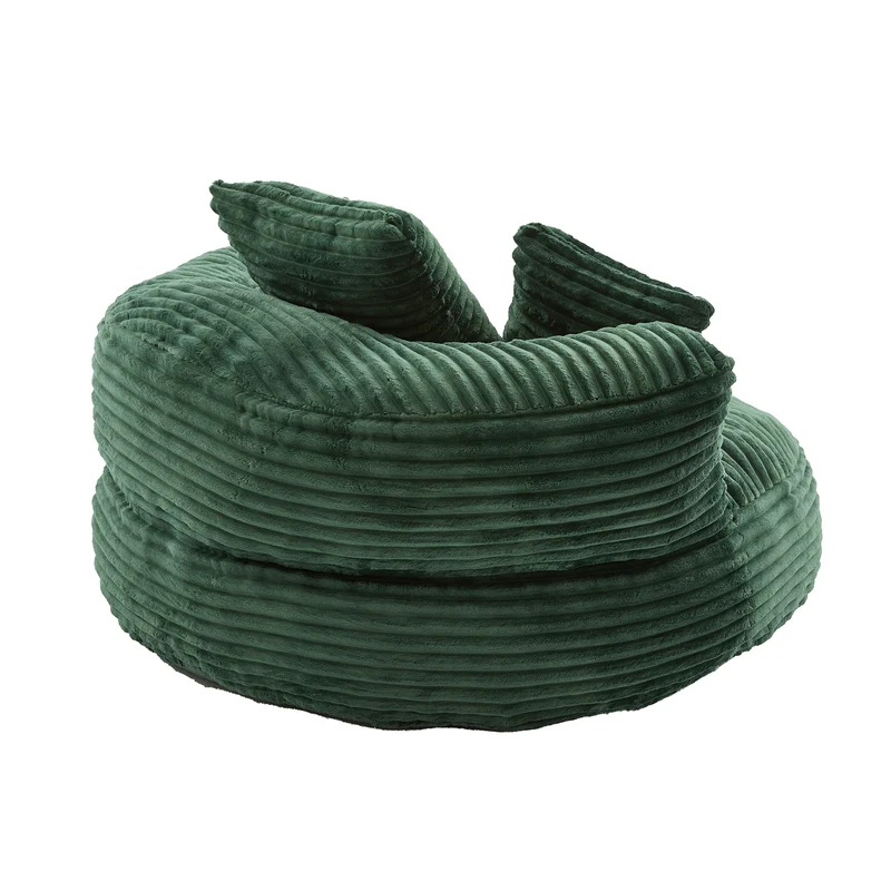 Canapé chauffeuse fauteuil rond en velours côtelé chenille vert olive fauteuil lounge KAMECONE