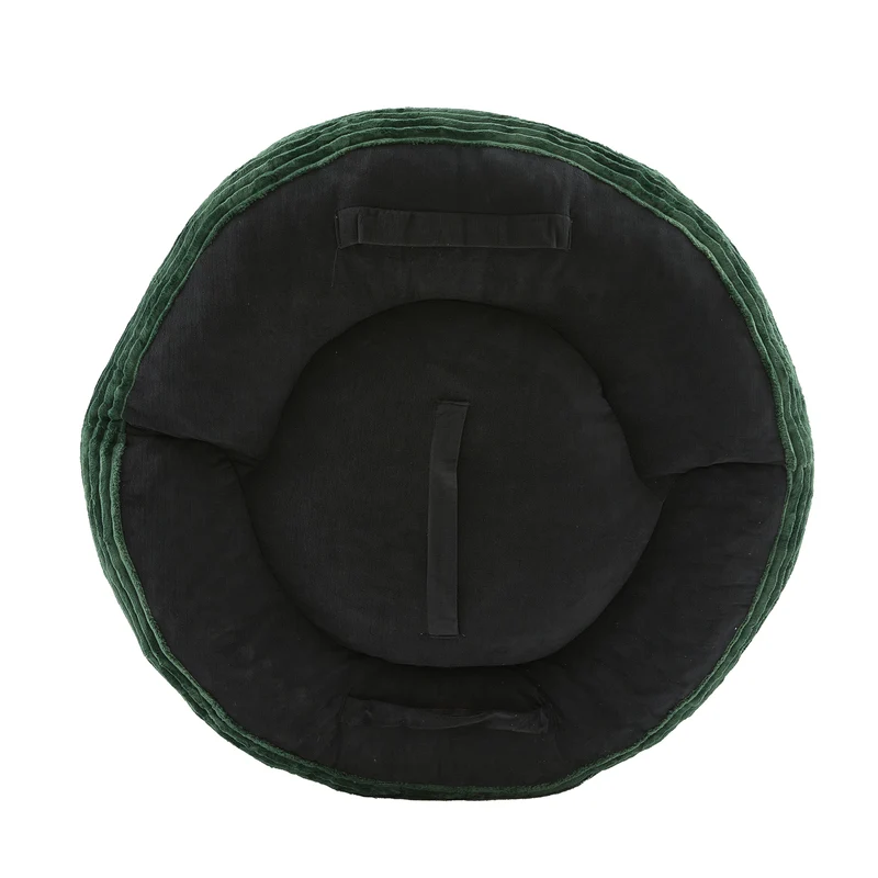 Canapé chauffeuse fauteuil rond en velours côtelé chenille vert olive fauteuil lounge KAMECONE