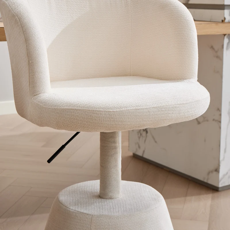 Chaise de salle à manger chenille beige pivotant 360° hauteur réglable pour un tabouret de bar FABRIC WALL