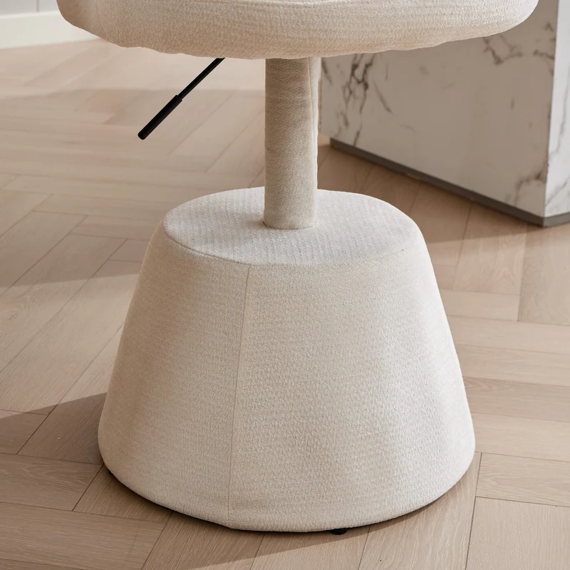 Chaise de salle à manger chenille beige pivotant 360° hauteur réglable pour un tabouret de bar FABRIC WALL