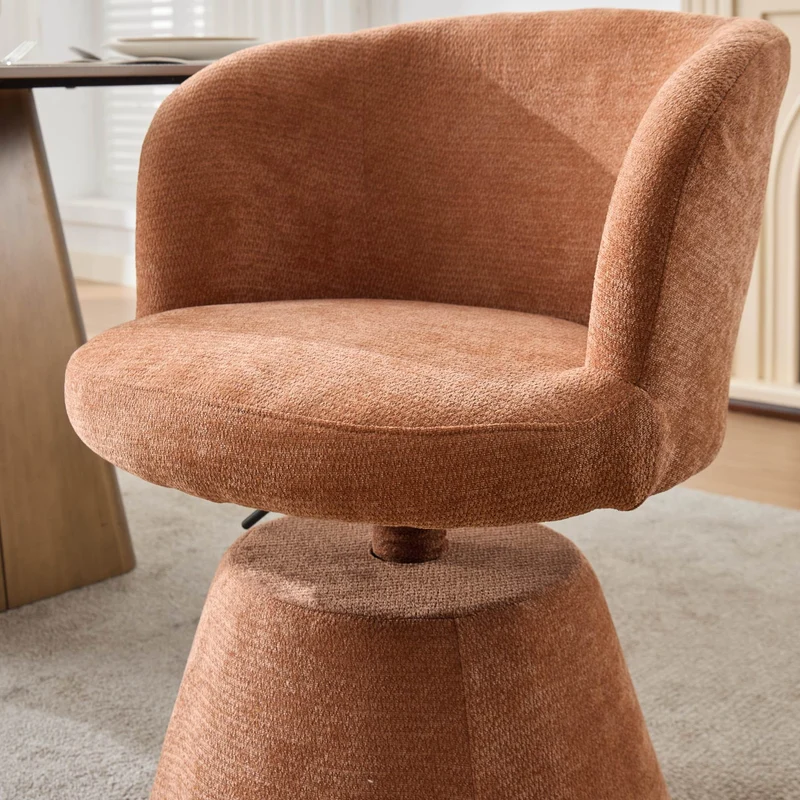 Chaise de salle à manger chenille rouge orange pivotant 360° hauteur réglable pour un tabouret de bar FLEX BOOKCASE