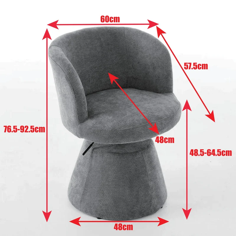 Chaise de salle à manger chenille rouge orange pivotant 360° hauteur réglable pour un tabouret de bar FLEX BOOKCASE