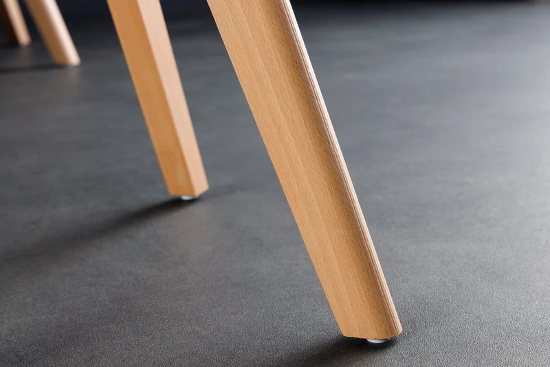 Lot de 2x chaises design SCANDINAVIA MEISTERSTÜCK en plastique blanc transparent et bois de hêtre naturel