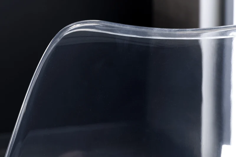 Lot de 2x chaises design SCANDINAVIA MEISTERSTÜCK en plastique noir transparent et bois de hêtre naturel