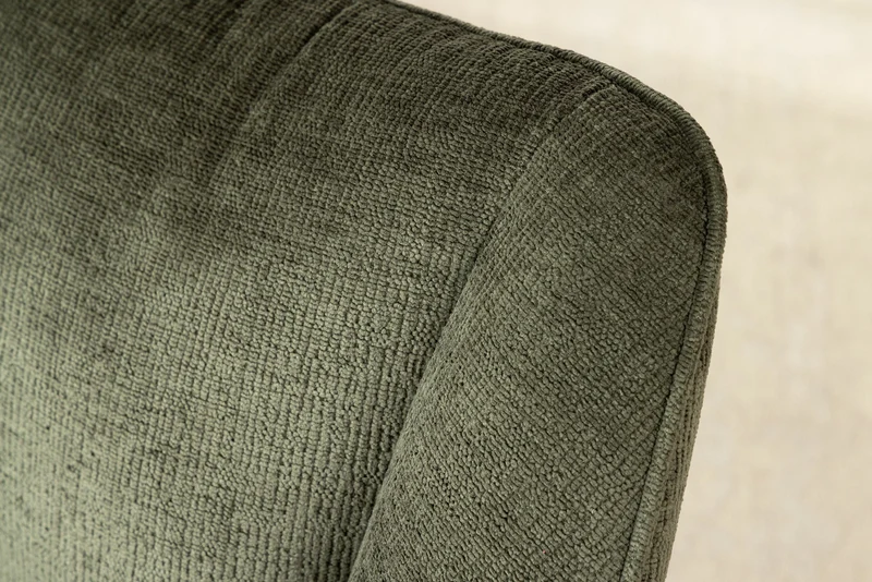 Lot de 2x chaises pivotante rétro AVIGNON chenille verte pieds métal noir