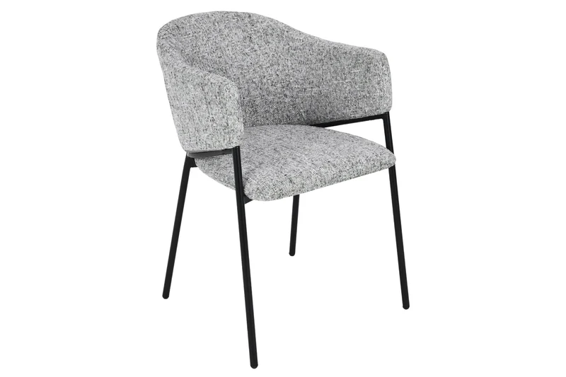 Lot de 2x chaises design NOBLESSE chenille grise structure métal noir