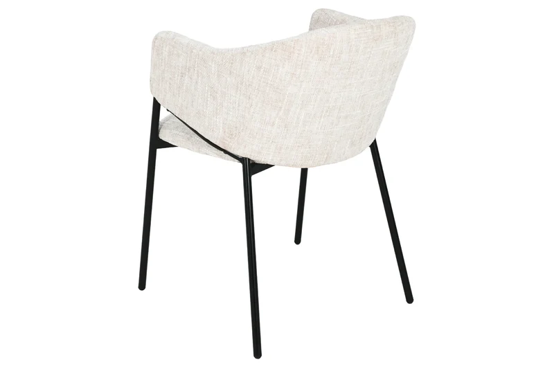 Lot de 2x chaises design NOBLESSE beige chenille structure métal noir