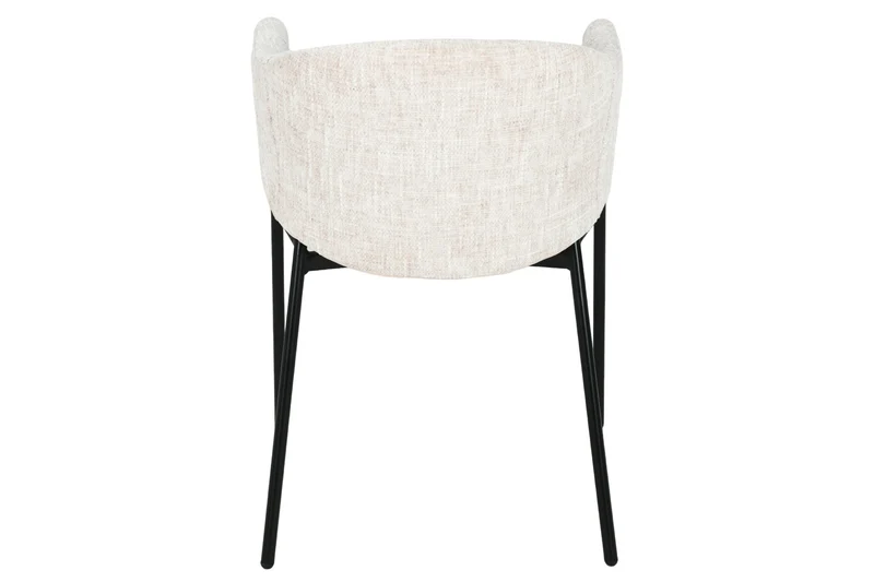 Lot de 2x chaises design NOBLESSE beige chenille structure métal noir