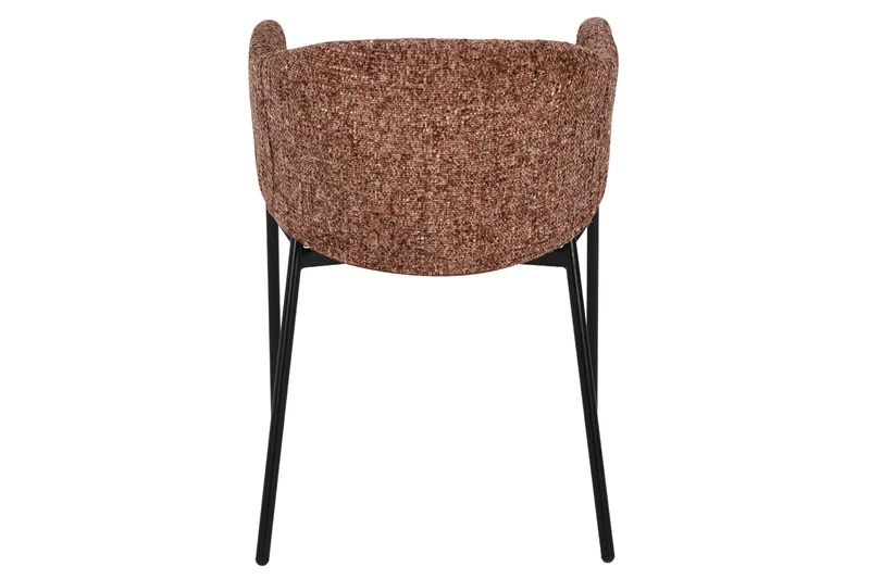 Lot de 2x chaises design NOBLESSE chenille marron structure métal noir