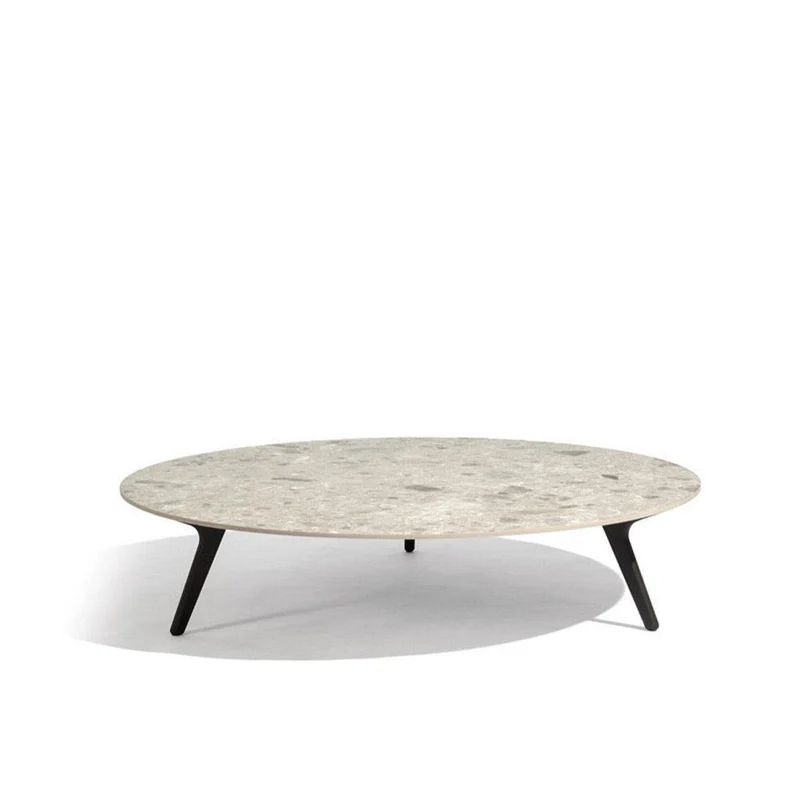 Table de salon TORSA en teck Nero - Ø148