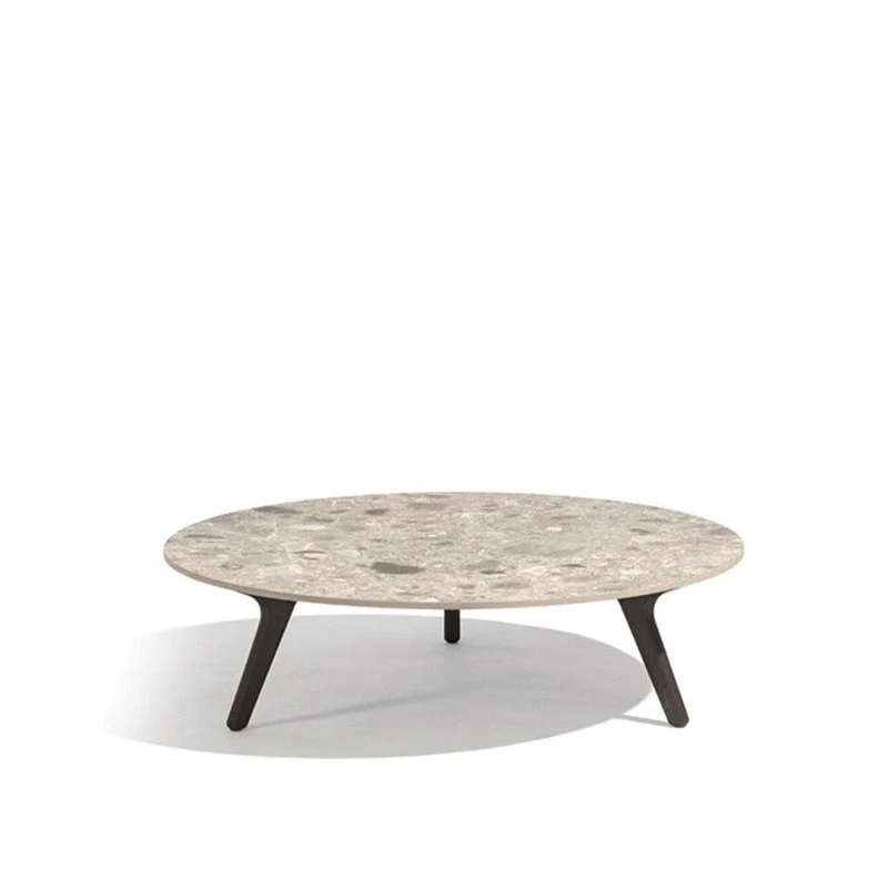 Table de salon TORSA en teck Nero - Ø125