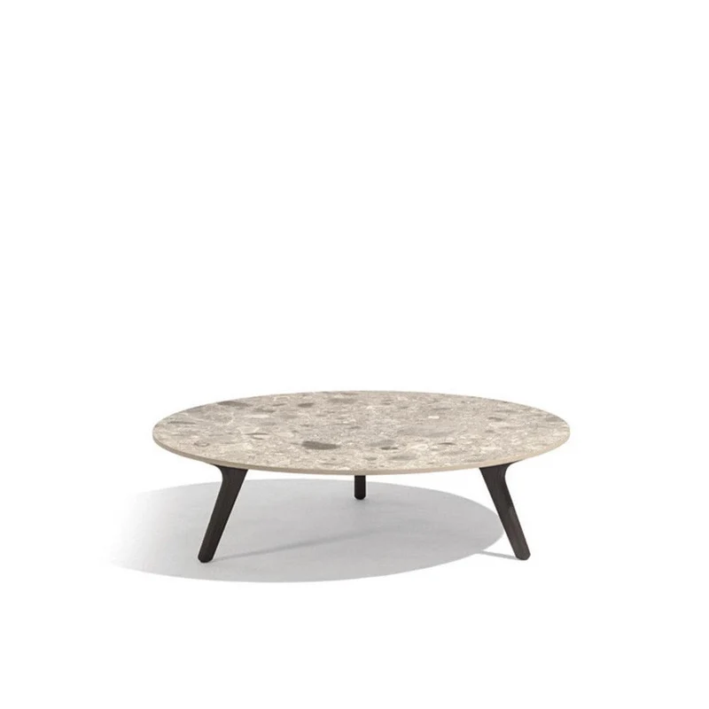Table de salon TORSA en teck Nero - Ø100