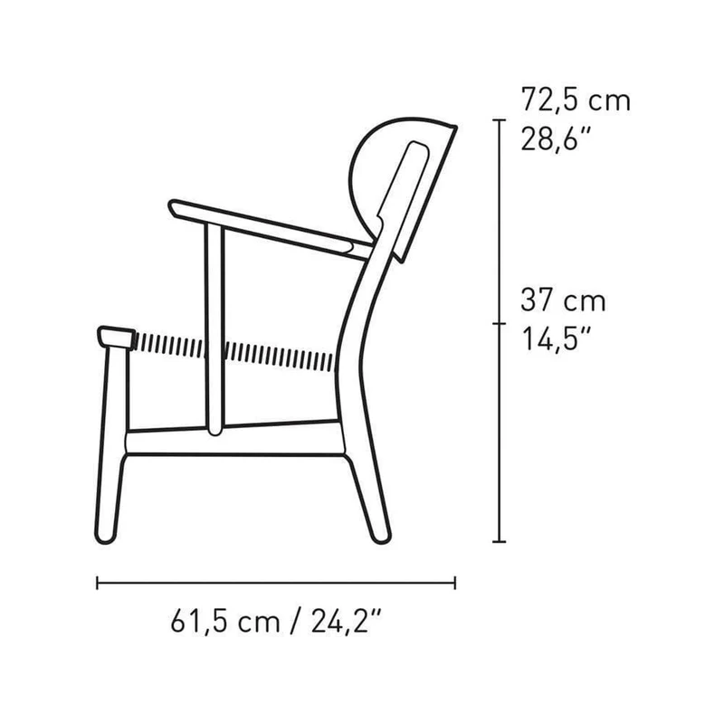 Fauteuil CH22 - Chêne / Noyer